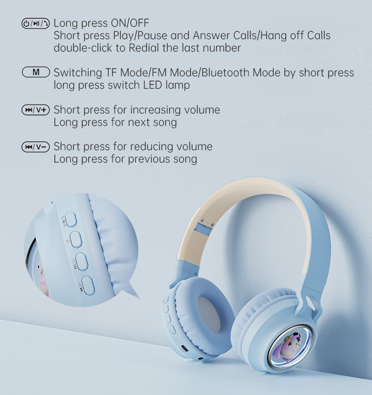 Q1 wireless over-ear children's Bluetooth headphones