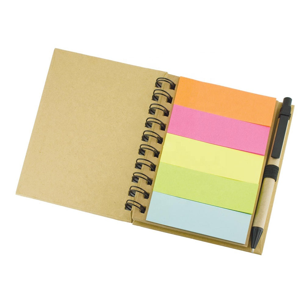 Colorful sticker notepad notebook with pen and sticky notes