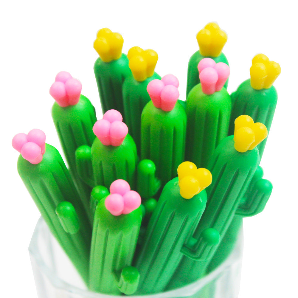 Soft gel pen cartoon fruit and vegetable creative gel cactus pen student writing pen