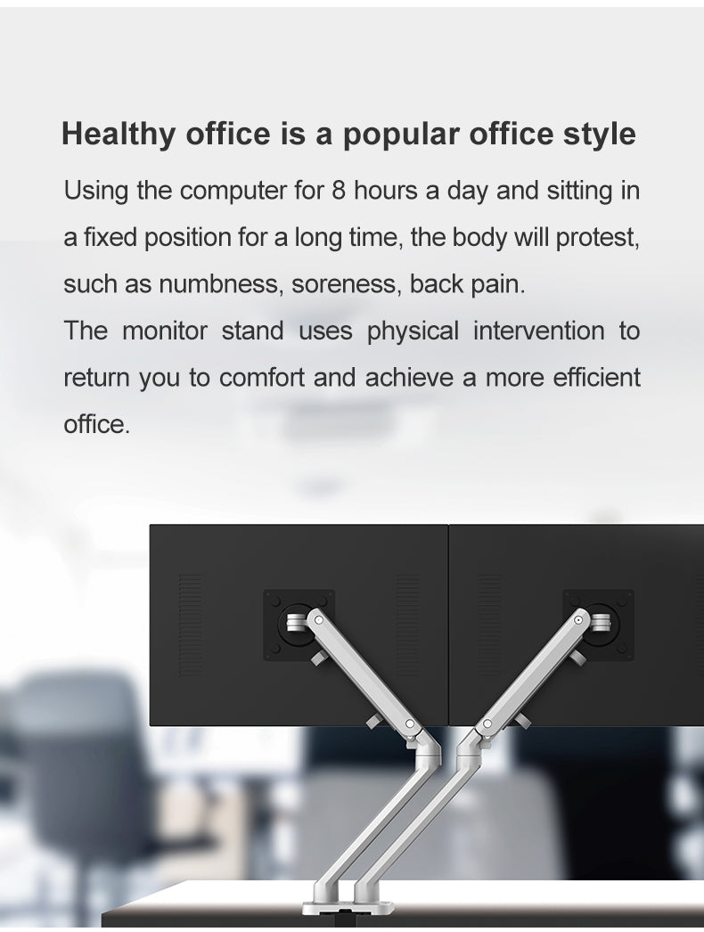可調節顯示器搖臂 氣彈簧安裝雙顯示器電腦支架