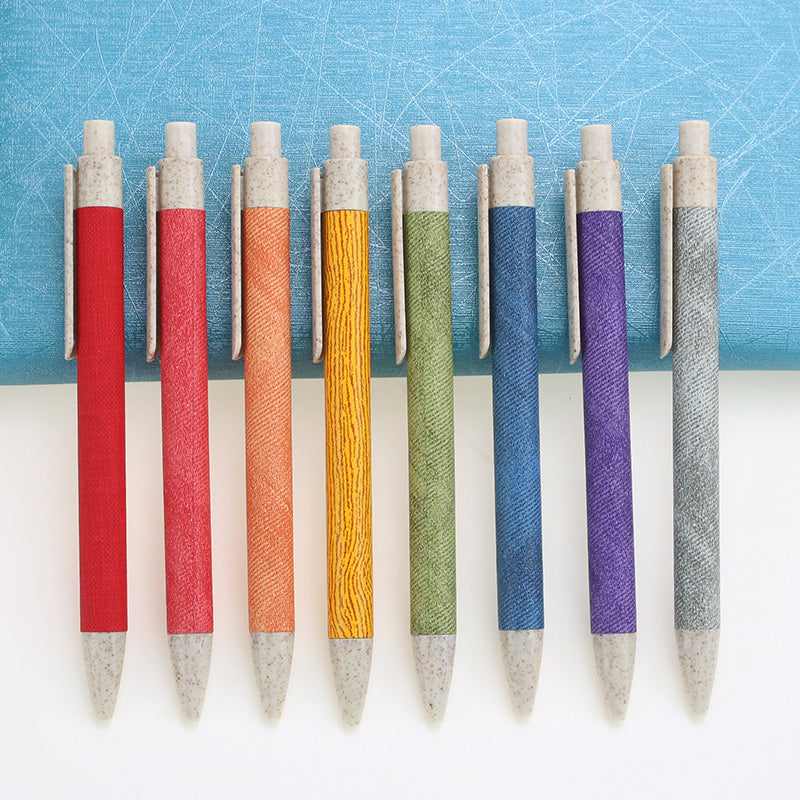 Eco-Friendly Colorful Textured Ballpoint Pens Biodegradable