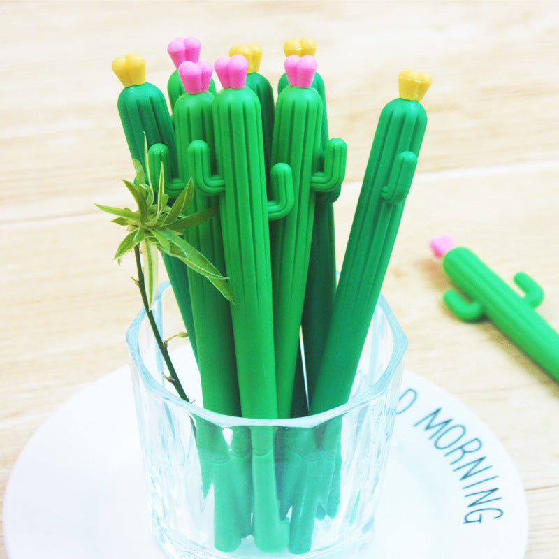 Soft gel pen cartoon fruit and vegetable creative gel cactus pen student writing pen