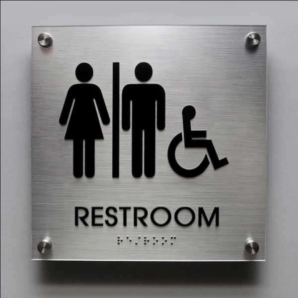 Professional Customized Unisex Restroom Signs