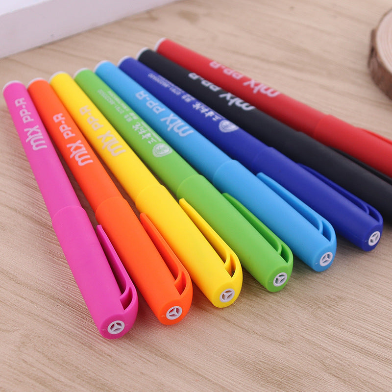 Customized rubber multi-color plastic gel ink pen with printable LOGO