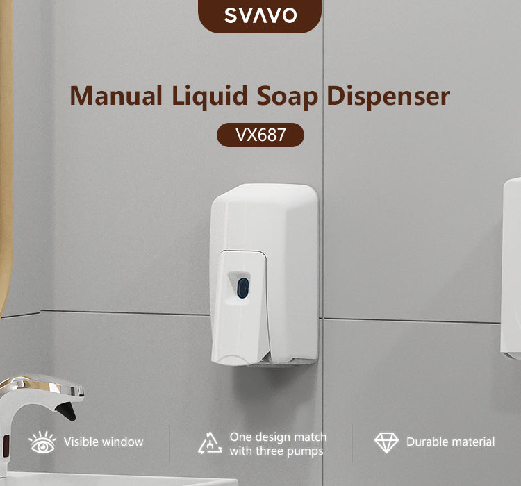 VX687 Refillable Wall Mounted Manual Liquid Spray Foam Soap Dispenser