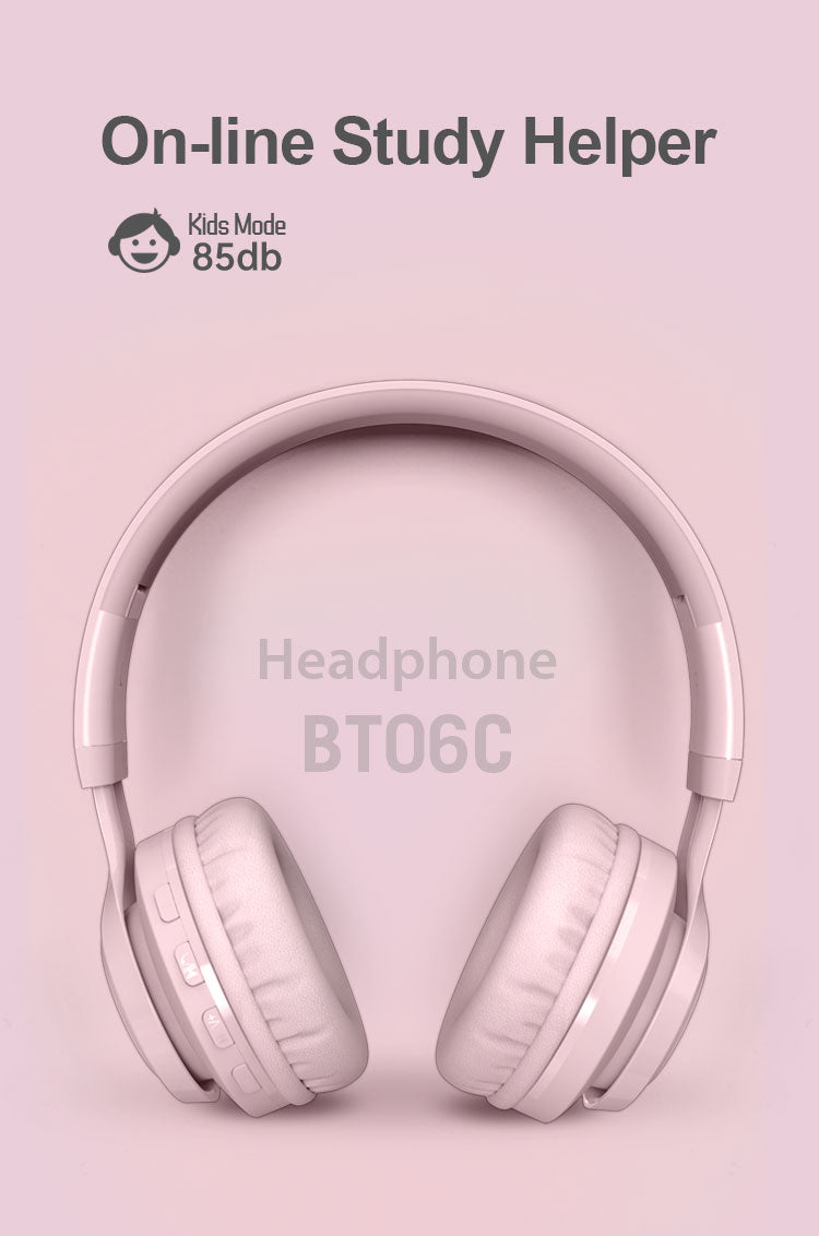 兒童耳機音樂女生耳機 BT06C+ 頭戴式藍牙耳機有線無線發光RGB