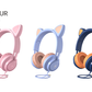 Cute Cat Ears Children's Microphone Line Control Headphones Online Class Headphones EP08