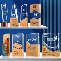 High-quality creative classic high-quality customized solid wood crystal trophy award ceremony trophy