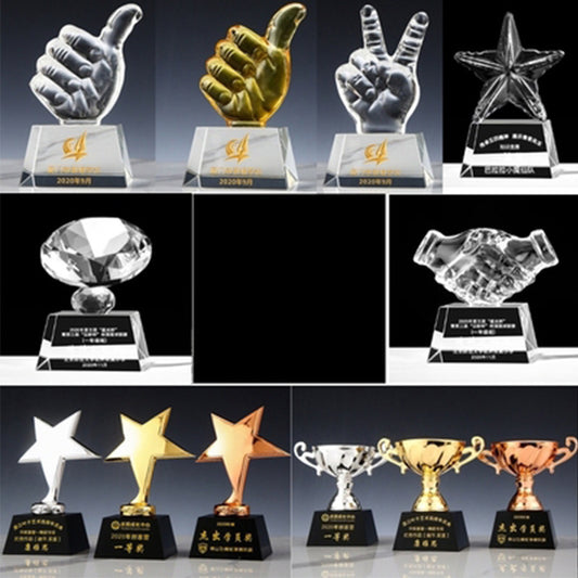 Customized free engraving creative small crystal medal trophy children's crystal trophy