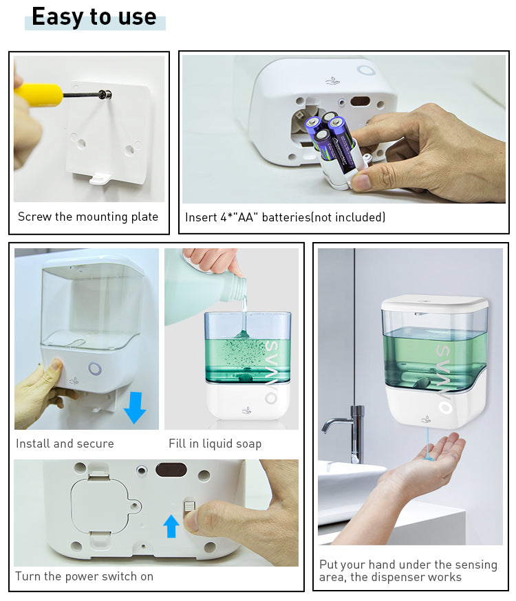 OS-0410 Wall Mounted 1000ML Non-Contact Automatic Infrared Sensor Foam Hand Sanitizer Dispenser