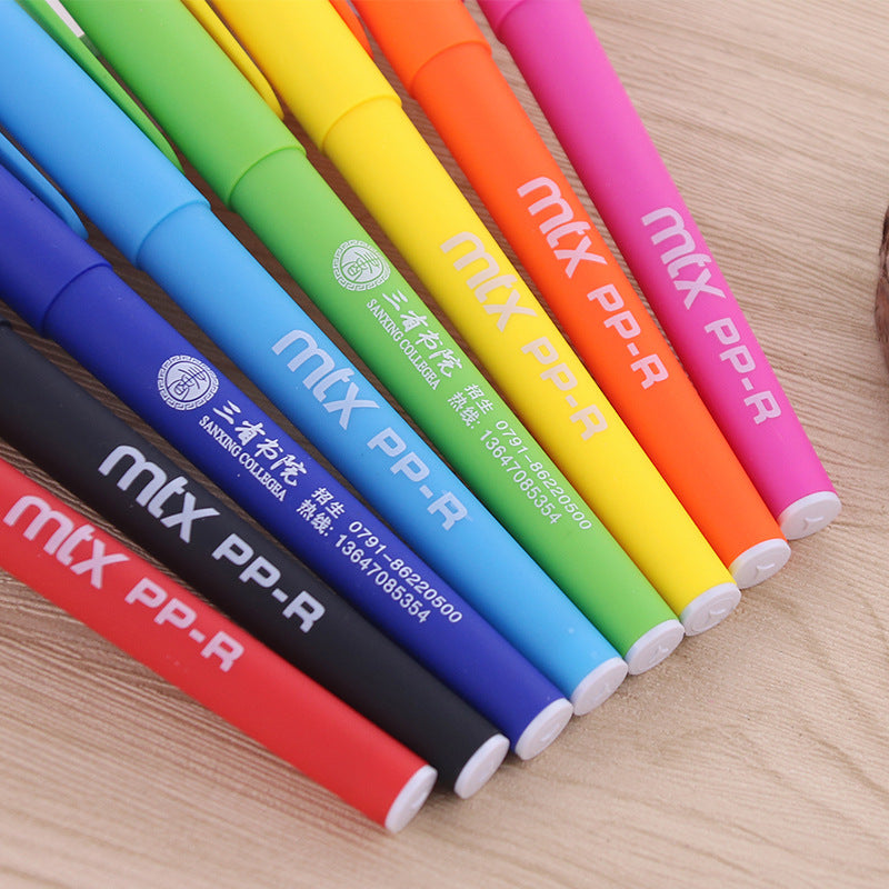 Customized rubber multi-color plastic gel ink pen with printable LOGO