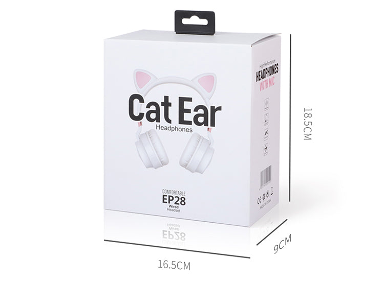 Cat ears head-mounted student wired online class headphones EP28