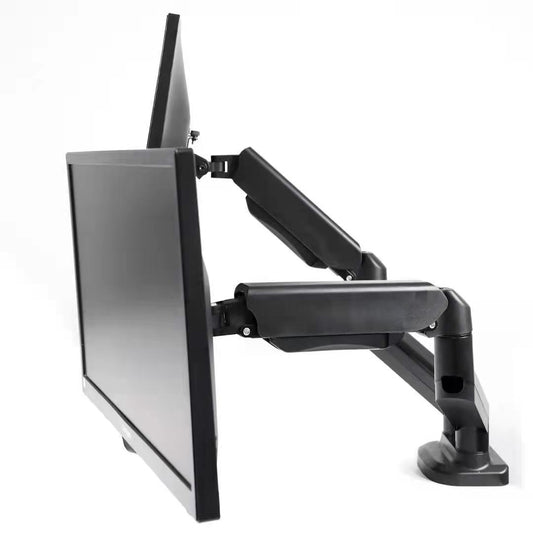 Fully dynamic dual adjustable monitor stand vertical arms