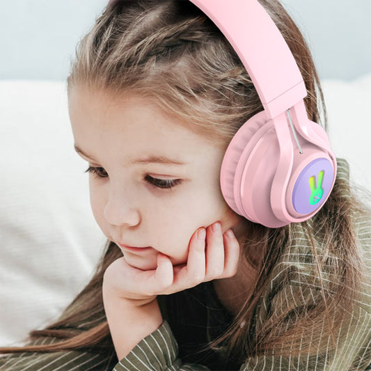 Children's Headphones Music Girls Headphones BT06C+ Head-mounted Bluetooth Headphones Wired Wireless Luminous RGB