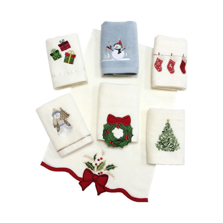 Gift Christmas embroidered cotton towel set