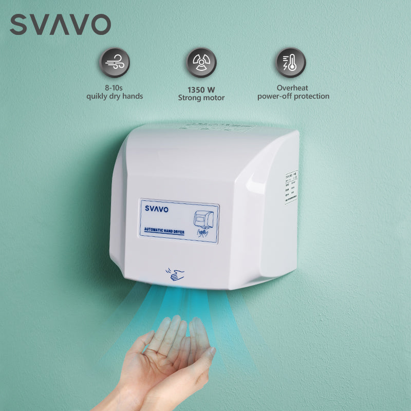 V-184 Wall-mounted Heating and Cooling 1350W Infrared Sensor Automatic Hand Dryer