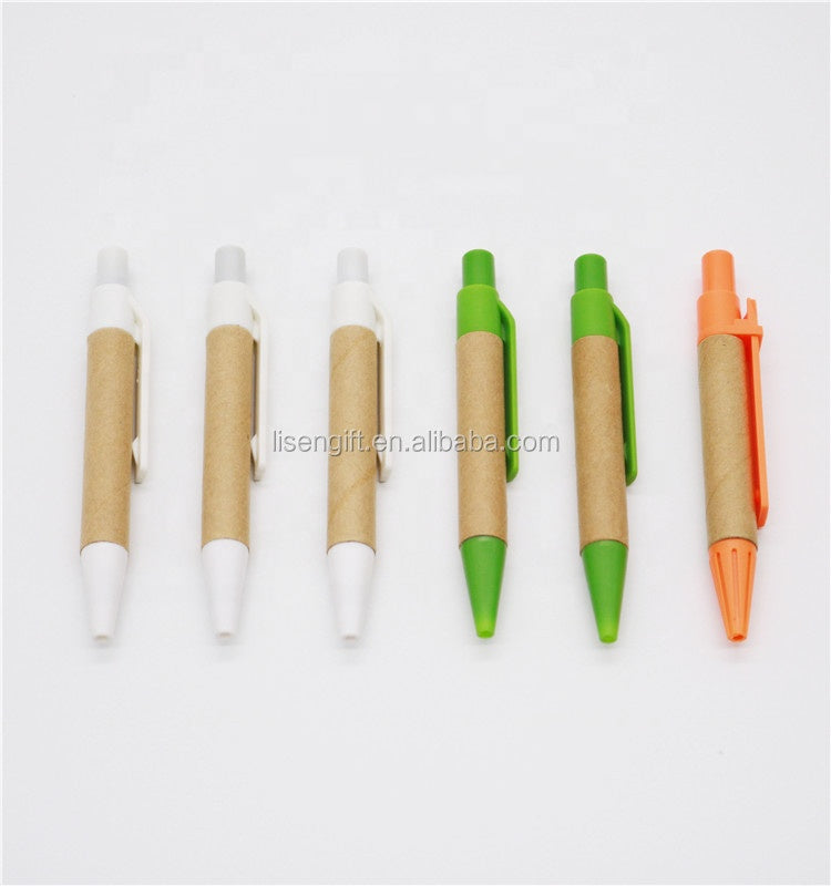 Eco Friendly environmentally friendly recycled mini click paper tube ballpoint pen