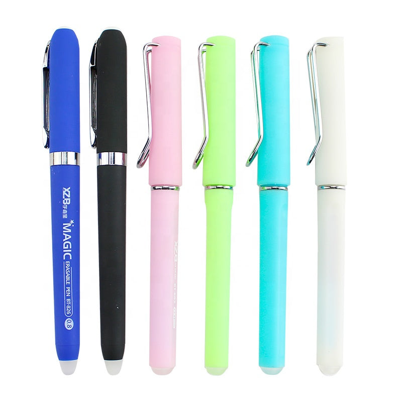 Promotional plastic erasable gel pen with LOGO pen cap erasable pen eraser pen