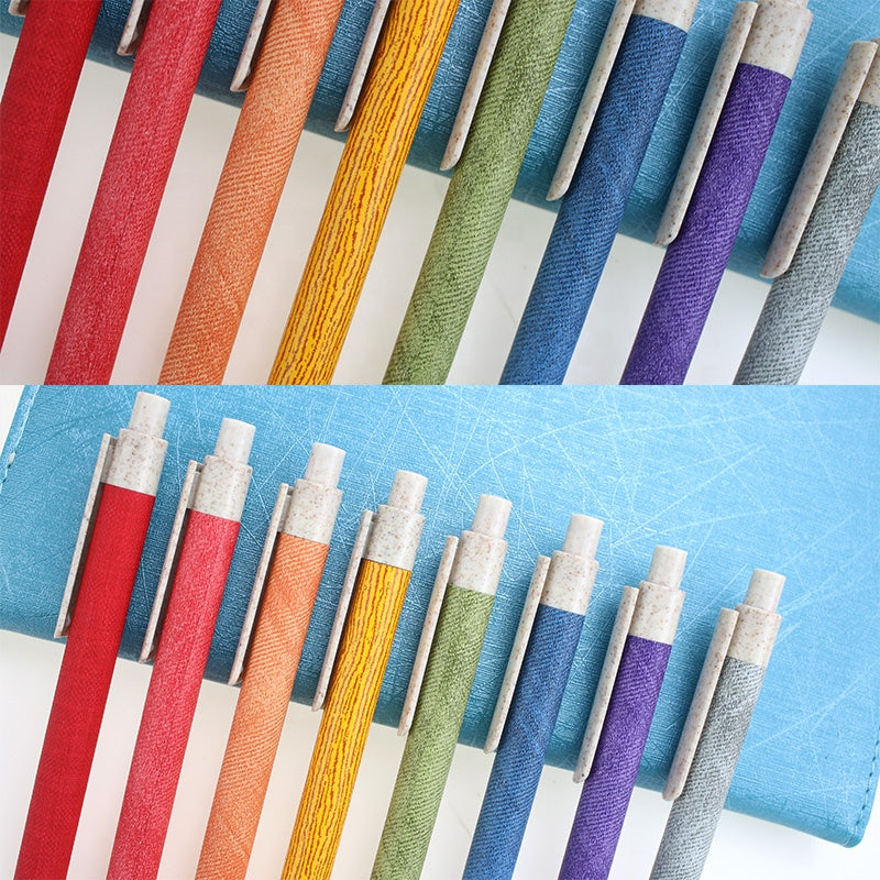 Eco-Friendly Colorful Textured Ballpoint Pens Biodegradable