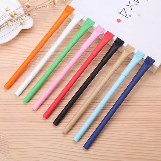 Toothpaste-shaped eco-friendly recycled kraft paper ballpoint pen