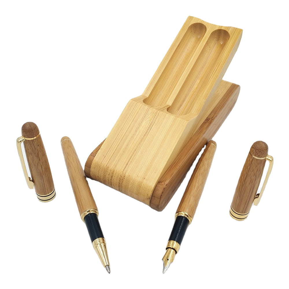 Customized LOGO laser engraving wooden ballpoint pen with wooden box