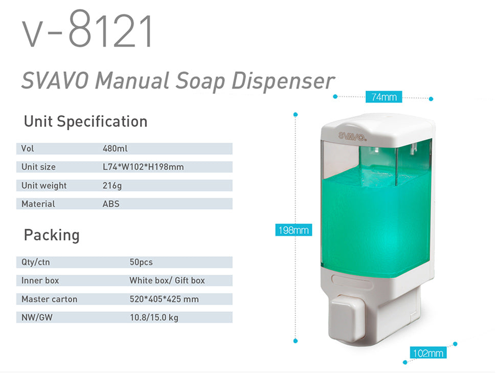 V-8121 Refillable liquid manual soap dispenser