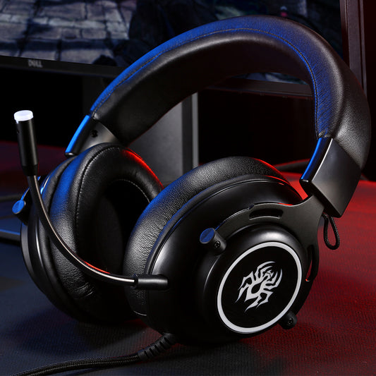 Computer Gaming Headset LED Wired RGB Headset with Microphone