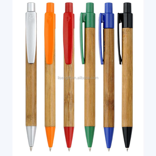 Customized company LOGO bamboo ballpoint pen