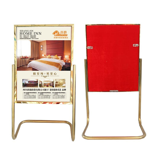 L-shaped floor-standing billboard stainless steel billboard thickened welcome display stand