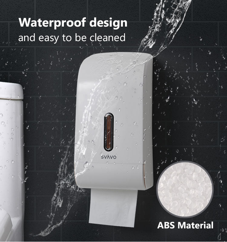 PL-151068 掛壁式 ABS 塑料防水雙捲紙巾分配器