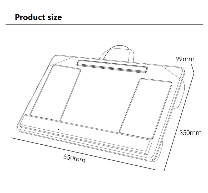 Home office laptop desk accommodates laptops up to 17 inches with cushioned wrist rest, mouse pad, tablet and phone holder