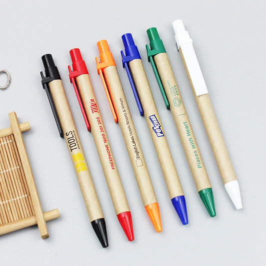 Customized LOGO eco-friendly paper plastic writing ballpoint pen