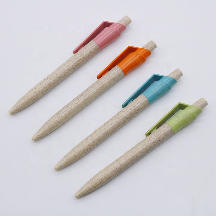 Biodegradable wheat straw fiber material ballpoint pen