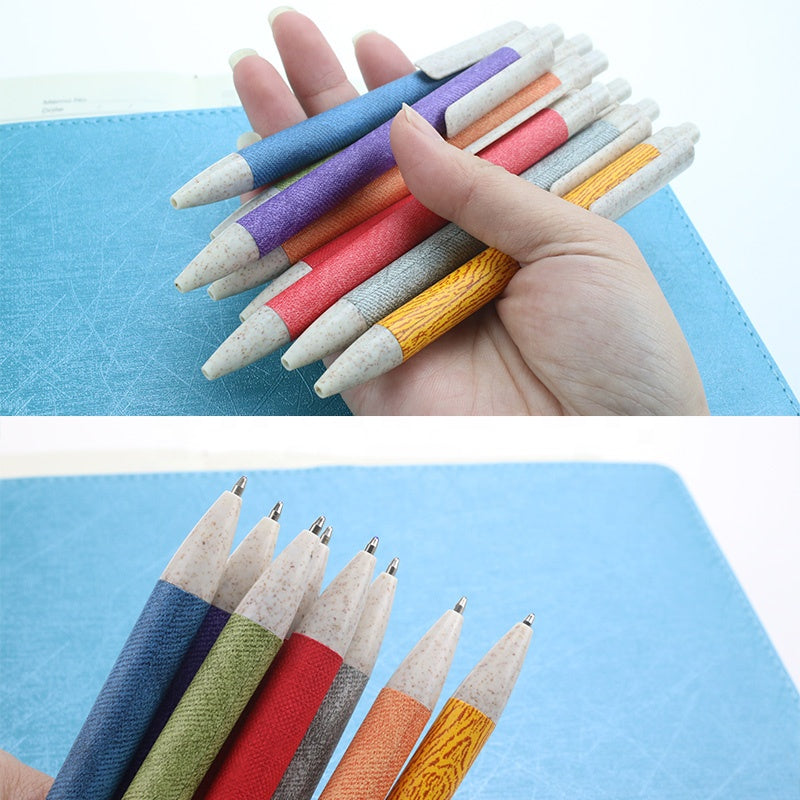 Eco-Friendly Colorful Textured Ballpoint Pens Biodegradable