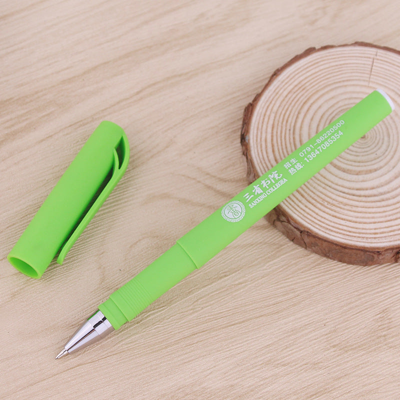 Customized rubber multi-color plastic gel ink pen with printable LOGO