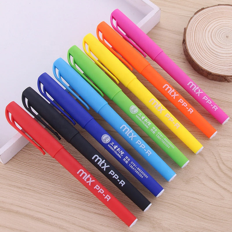 Customized rubber multi-color plastic gel ink pen with printable LOGO