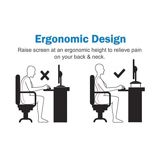 3 Height Adjustable Monitor Stand Ergonomic Metal Monitor Lift Stand for Laptops, Computers, iMacs, PCs, Printers, Desktops