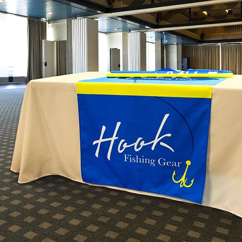 Custom display polyester tablecloth