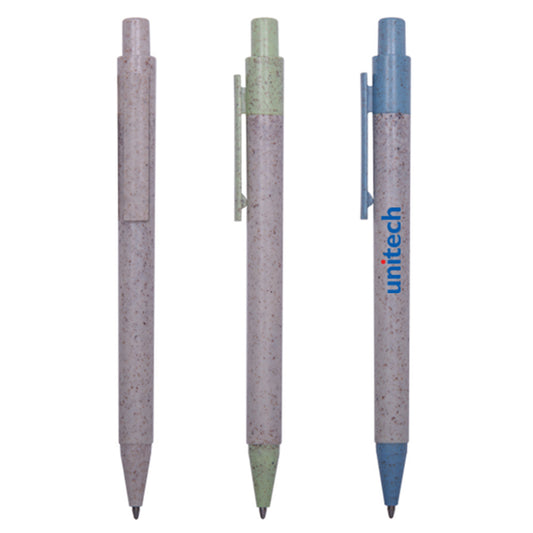 Biodegradable wheat straw fiber material ballpoint pen