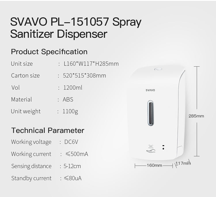 PL-151057 Wall-mounted touch-free automatic battery powered manual soap dispenser