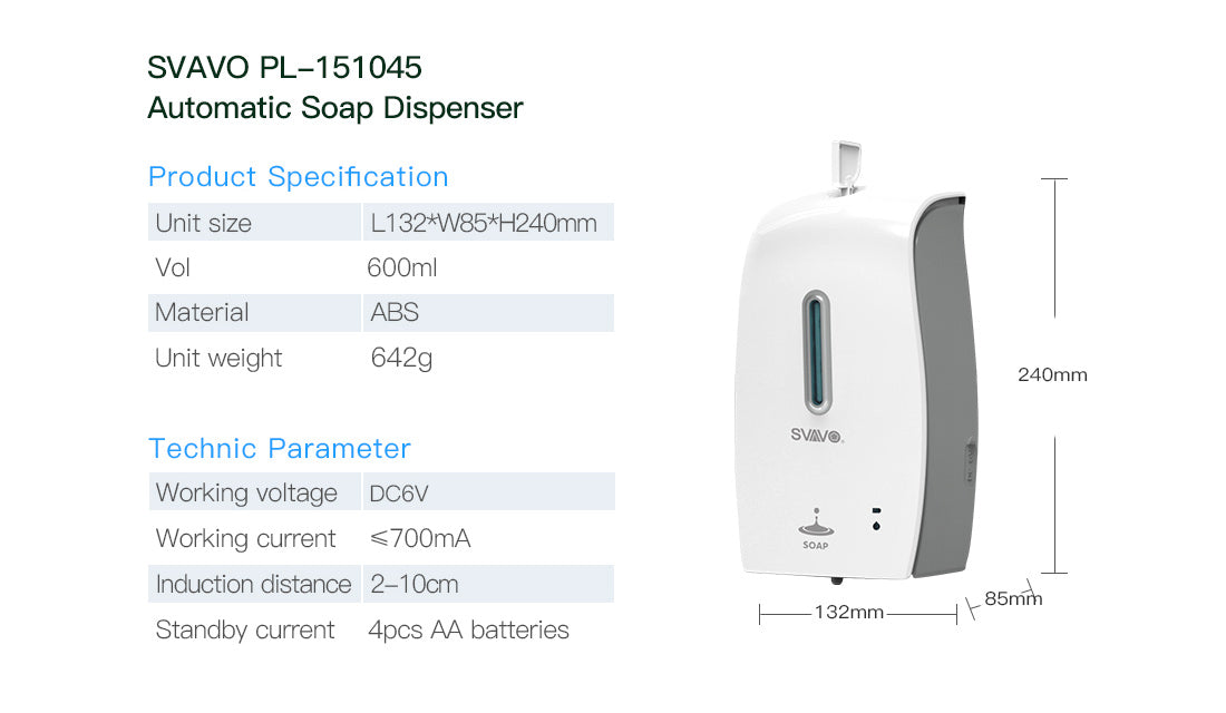 PL-151046 Wall-mounted contact-free automatic foam soap dispenser