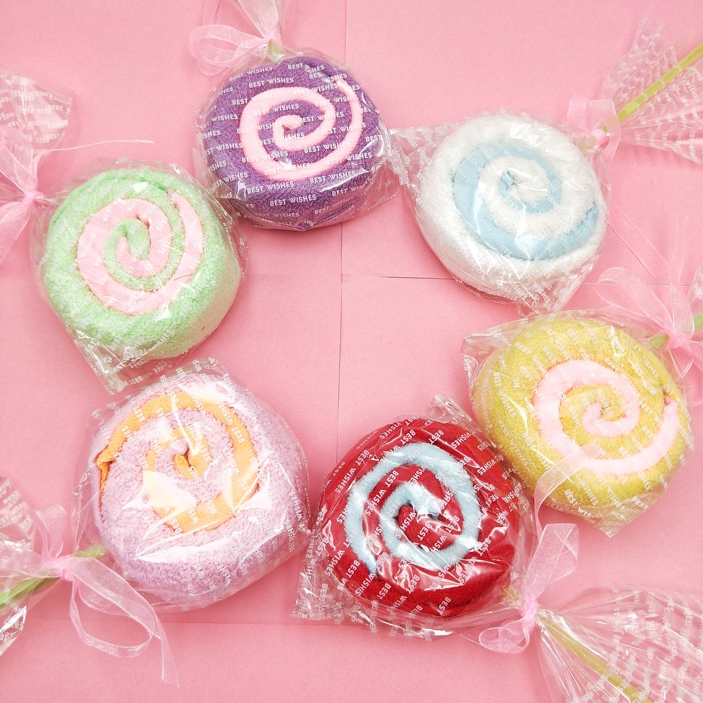 Colorful and cute cotton cake pops shaped handkerchief gift