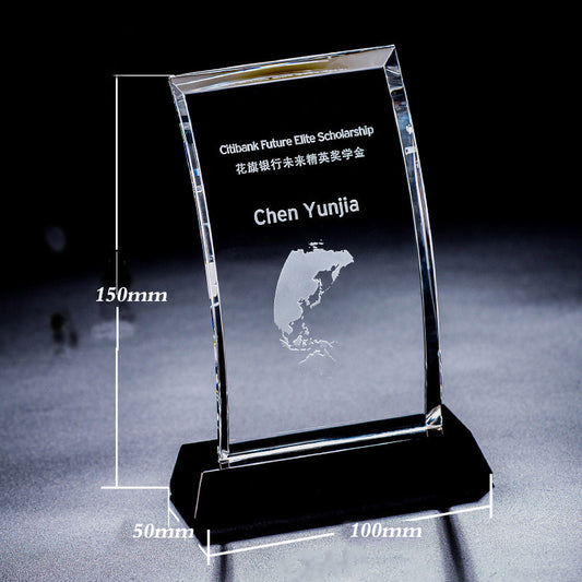 New product design crystal trophy custom company employee annual meeting commemorative trophy