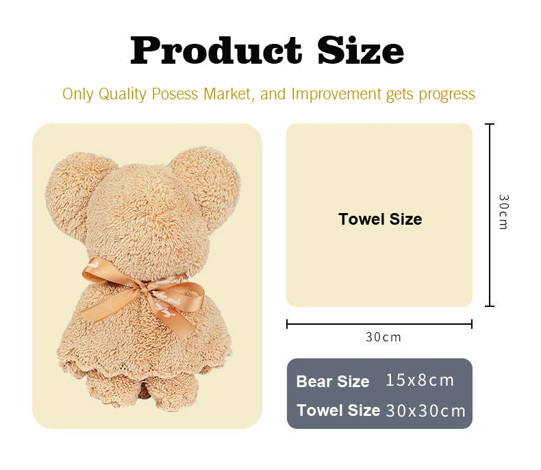 Microfiber bear towel absorbent coral velvet towel