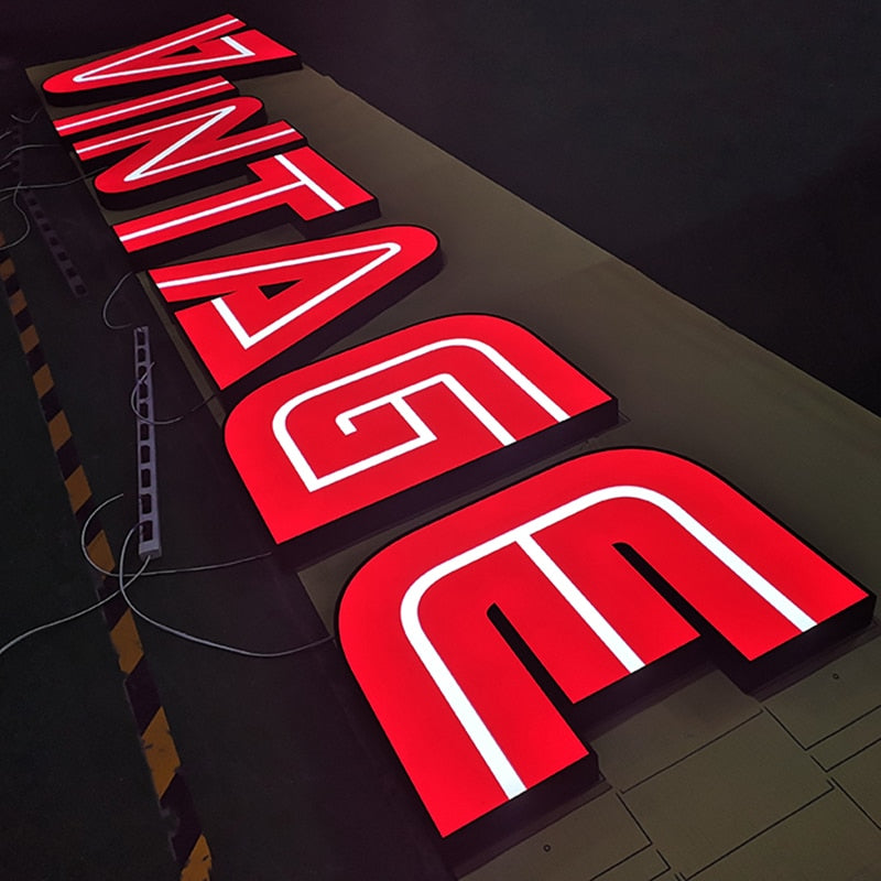 Led Illuminated Storefront Sign Board House Business Signs Logo Outdo ...