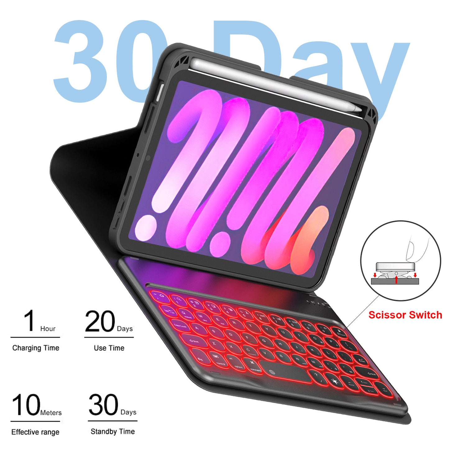 iPad mini6 keyboard protective case skin-sensitive protective case + X2 backlit keyboard mini6 tablet protective case