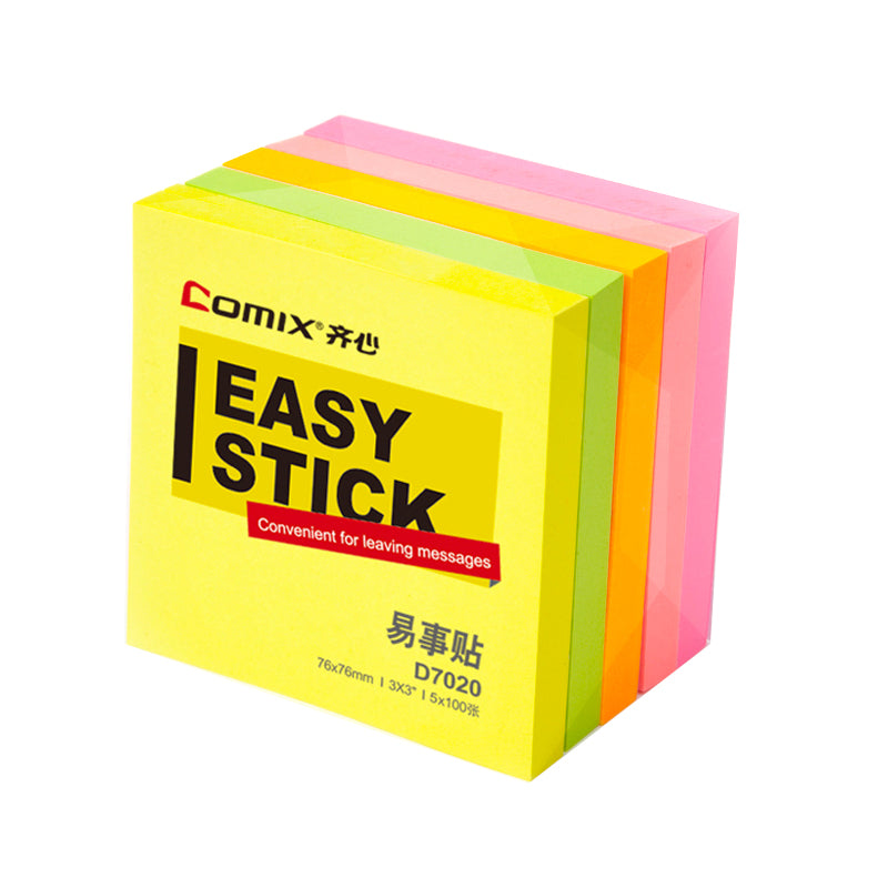 Comix 便利贴1包5本 每本100張共500張彩色告示 N次贴 D7020
