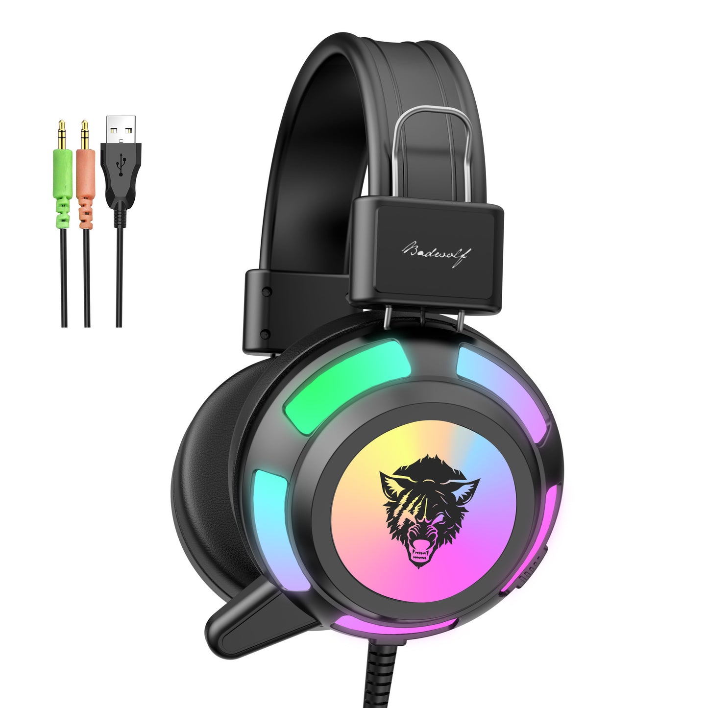 Luminous gaming headset with microphone V8RGB head-mounted e-sports headset Gaming Headset microphone headset