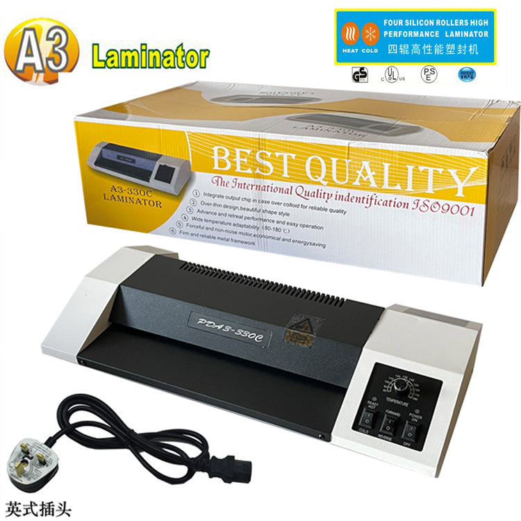 A3 laminating machine 330C laminating machine laminating machine sealing machine laminating machine iron shell with cold mounting English plug