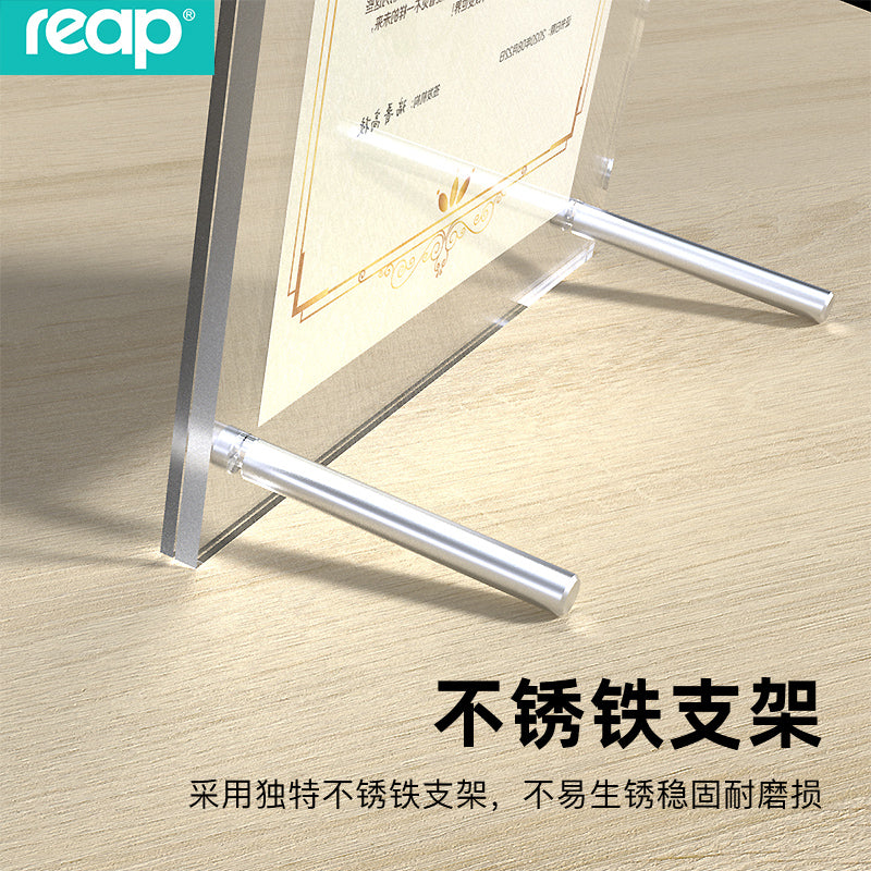 Reap A4/A5 L-shaped transparent acrylic desktop display board